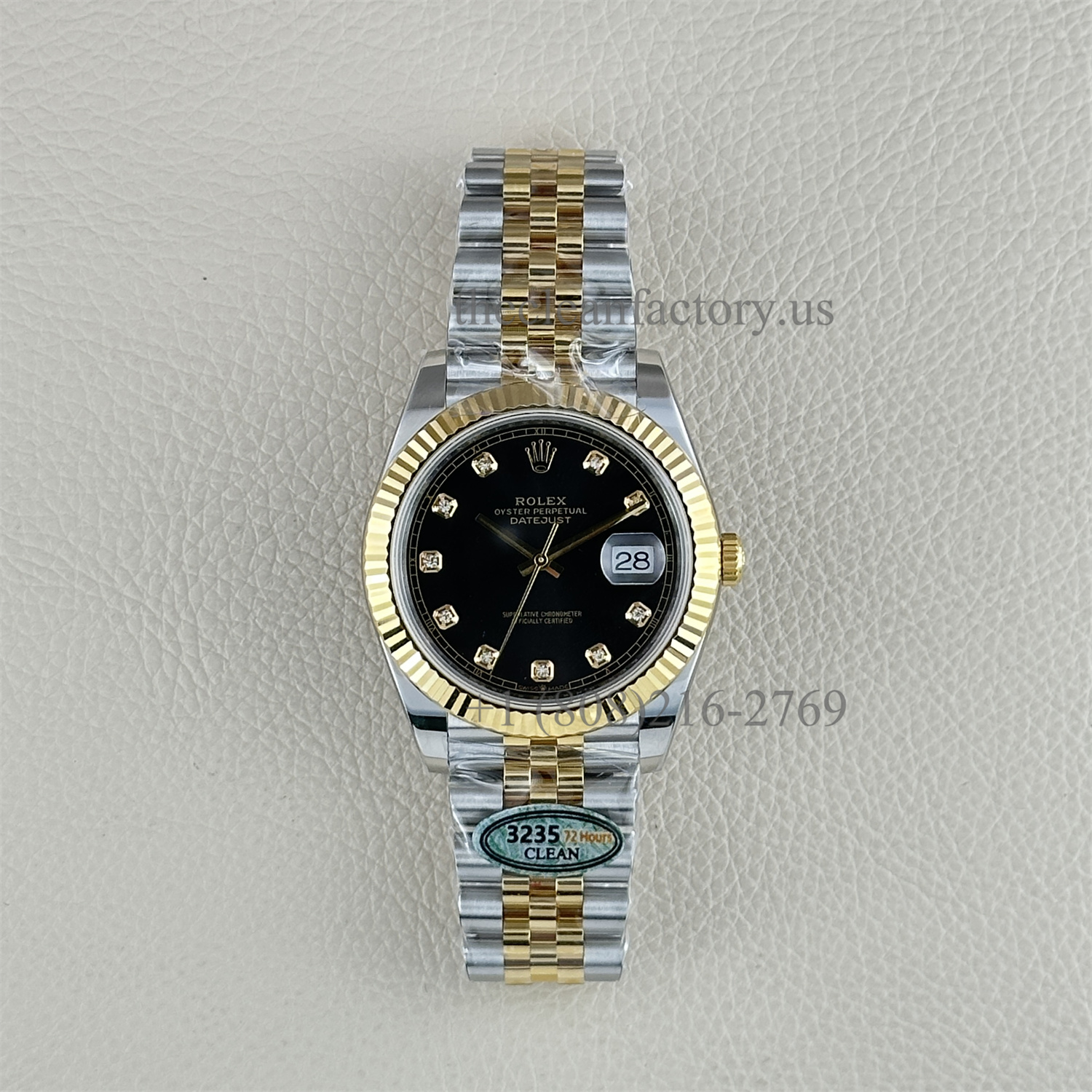 The Best Replica Rolex DateJust 41mm 904L Oystersteel 126333-0006 Super Clone 3235 Movement Yellow Gold Wrap Fluted Bezel Black Dial Jubilee five-piece links Waterproof Clean factory Made