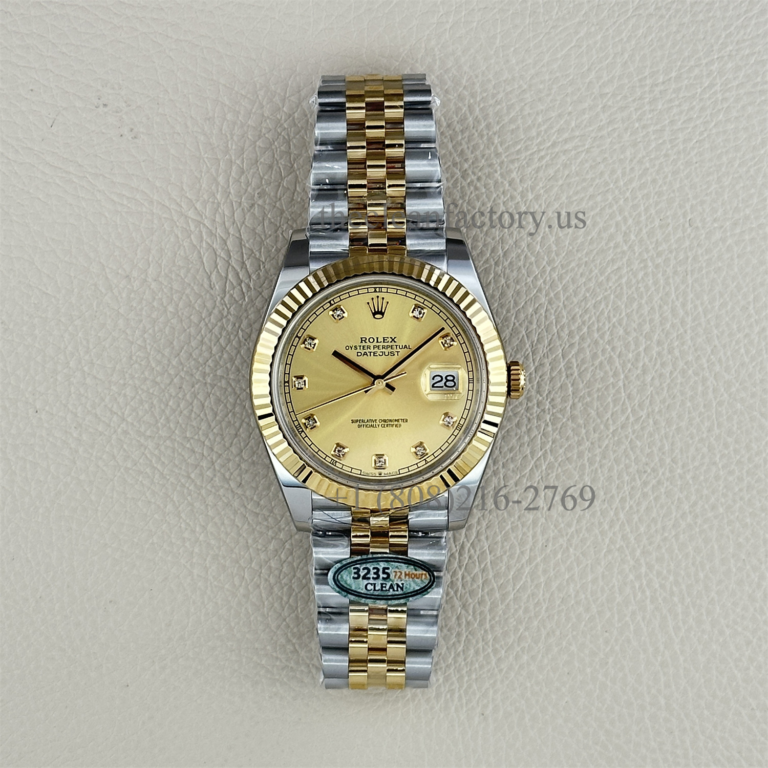 The Best Replica Rolex DateJust 41mm 904L Oystersteel 126333-0012 Super Clone 3235 Movement Yellow Gold Wrap Fluted Bezel Yellow Gold Dial Jubilee five-piece links Waterproof Clean factory Made