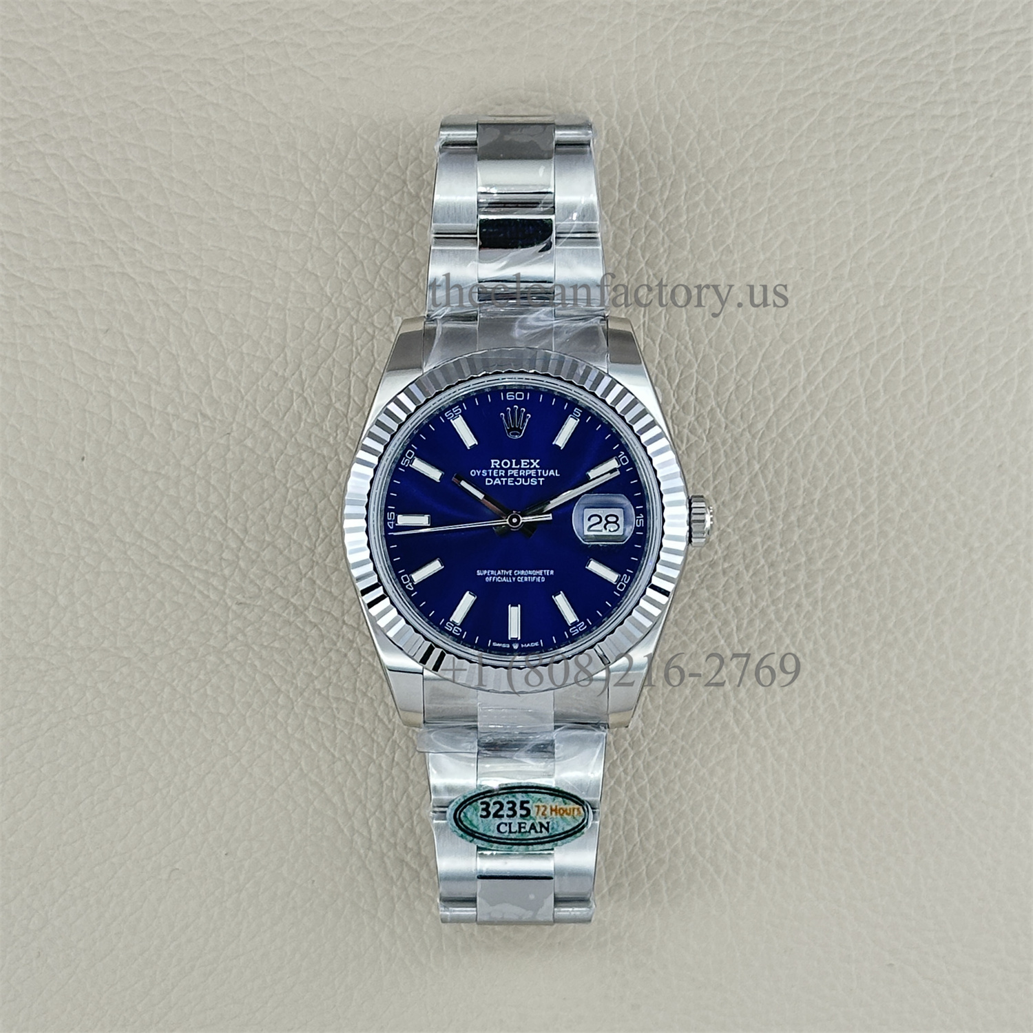 The Best Replica Rolex DateJust 41mm 904L Oystersteel 126334-0001 Super Clone 3235 Movement White Gold Wrap Fluted Bezel Blue Dial Oyster three-piece links Waterproof Clean factory Made