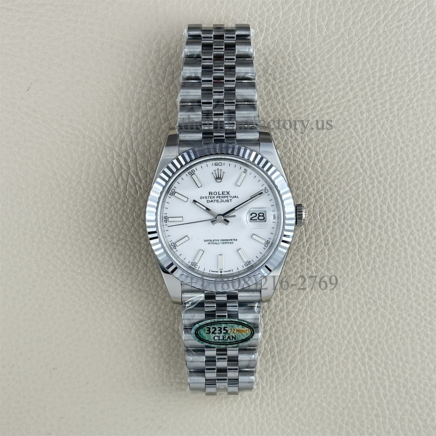 The Best Replica Rolex DateJust 41mm 904L Oystersteel 126334-0010 Super Clone 3235 Movement White Gold Wrap Fluted Bezel White Dial Jubilee five-piece links Waterproof Clean factory Made