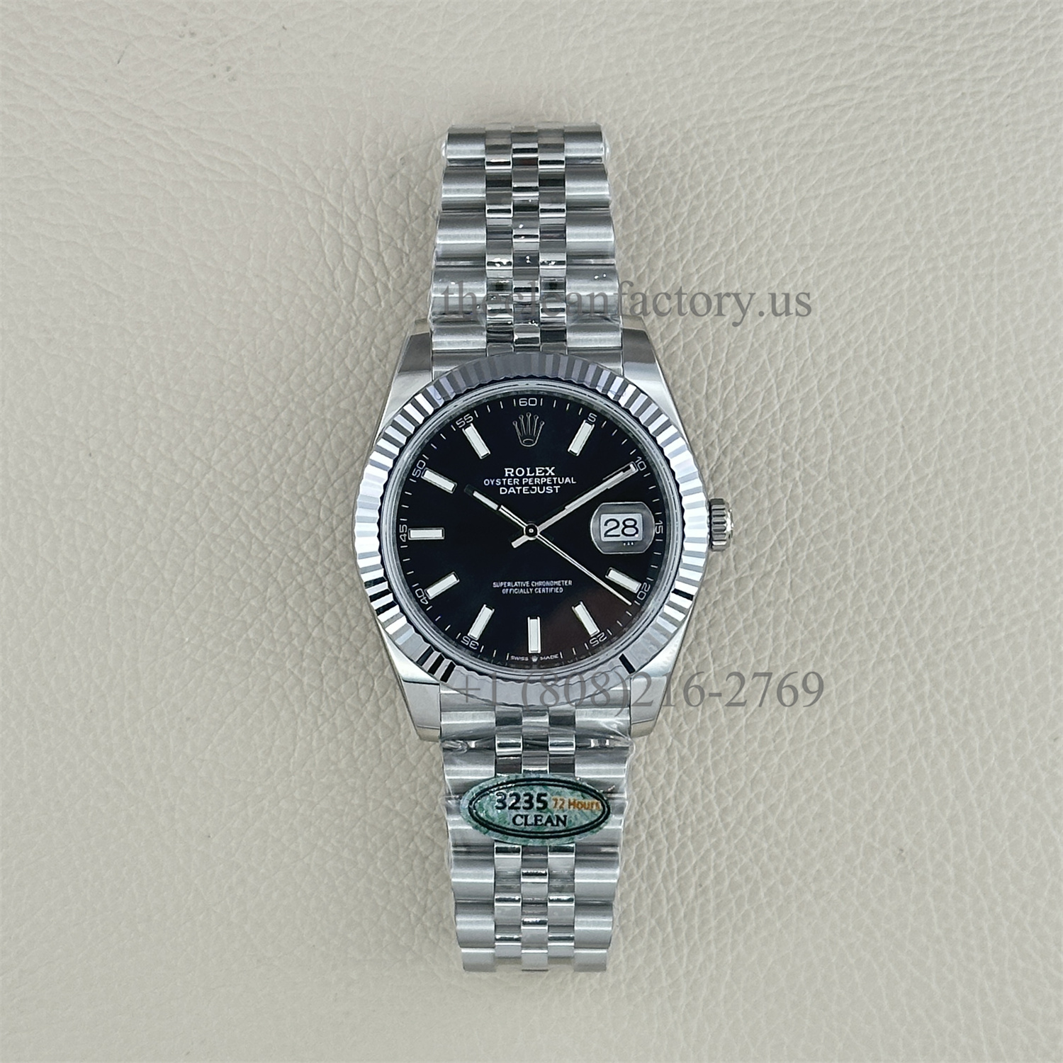 The Best Replica Rolex DateJust 41mm 904L Oystersteel 126334-0018 Super Clone 3235 Movement White Gold Wrap Fluted Bezel Black Dial Jubilee five-piece links Waterproof Clean factory Made