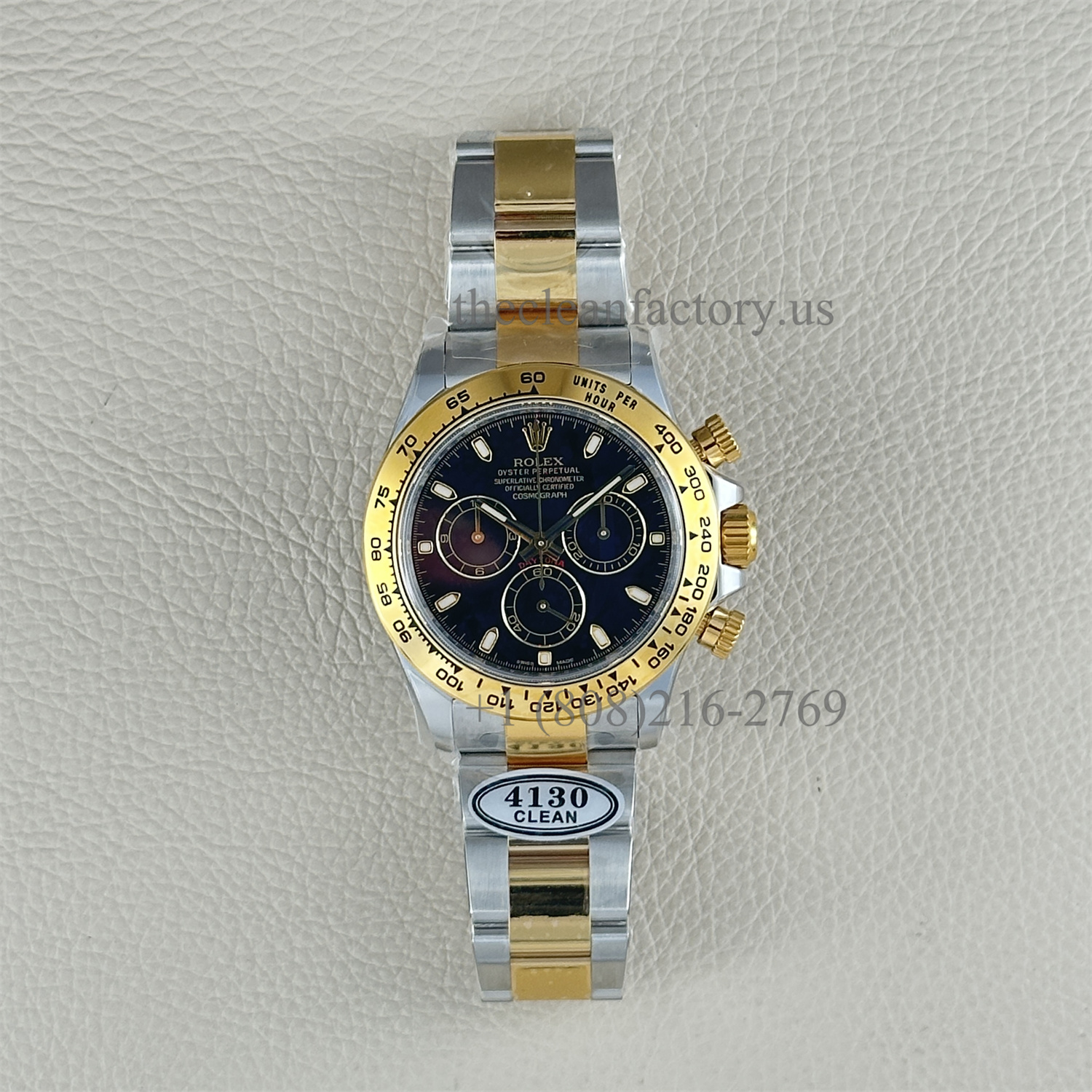 Clean Factory Rolex Daytona 116503-0004 Black Dial Two-tone 18k Gold wrapped Super Clone Chronograph waterproof Best replica 4130 Movement