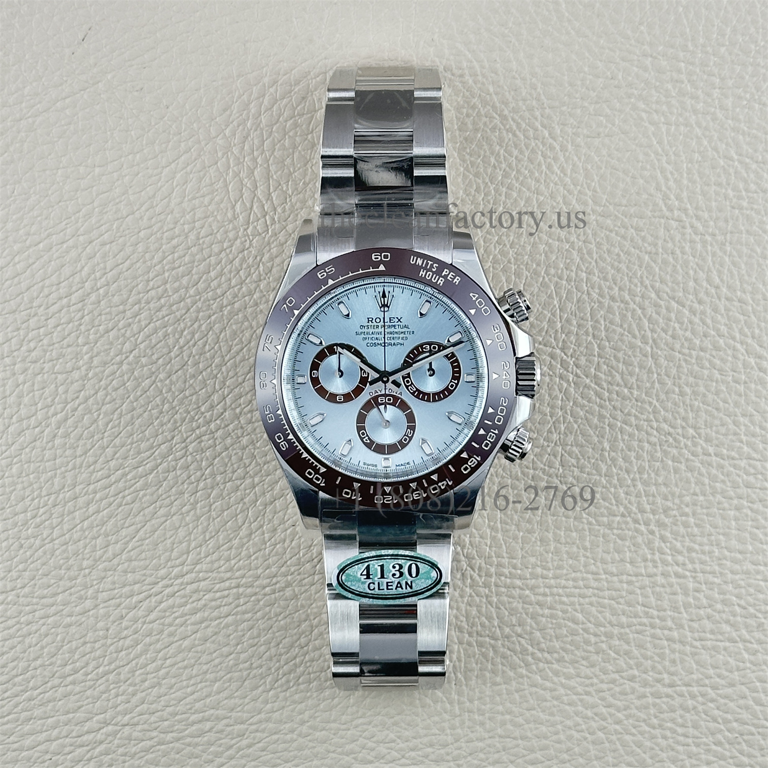 Clean Factory Rolex Daytona 116506-0001 Ice Blue Dial PLATONA Brown Ceramic Bezel White Gold wrapped Super Clone Chronograph waterproof Best replica 4130 Movement