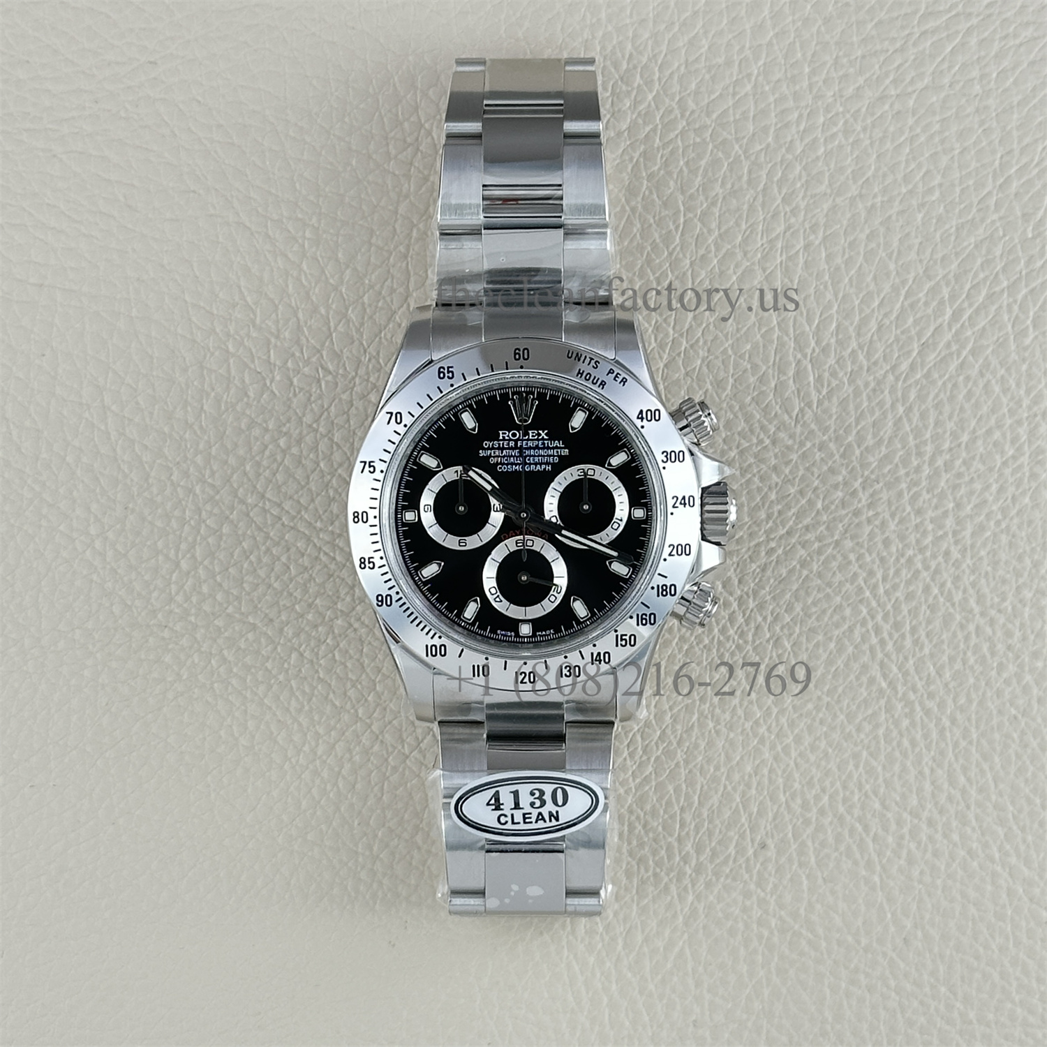 Clean Factory Rolex Daytona 116520-0015 40mm Black Dial Super Clone Chronograph waterproof Bezel Best replica 4130 Movement