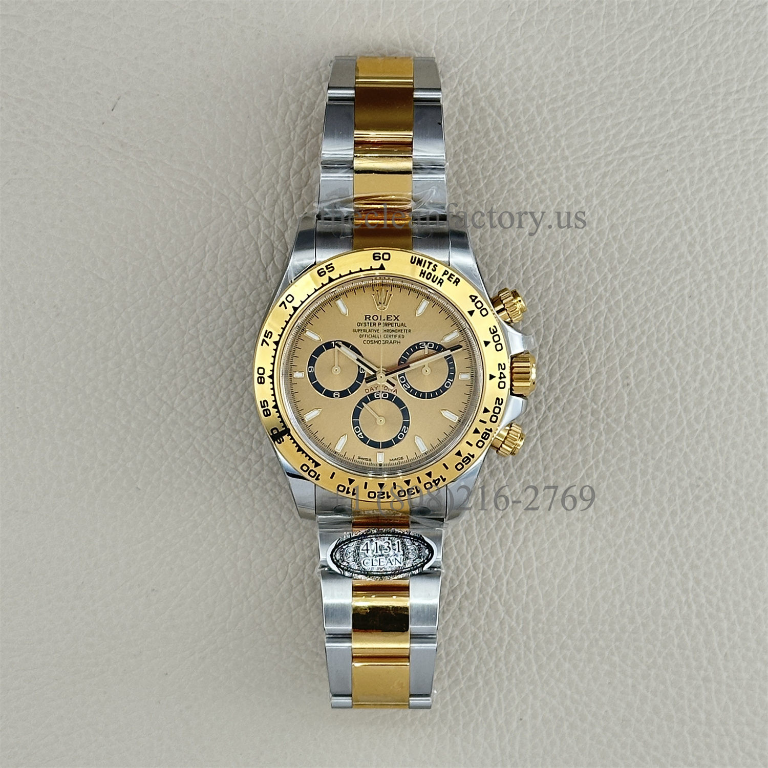 Clean Factory Rolex Daytona 126503-0004 Champagne Dial Two-tone 18k Gold wrapped Super Clone Chronograph waterproof Best replica 4131 Movement