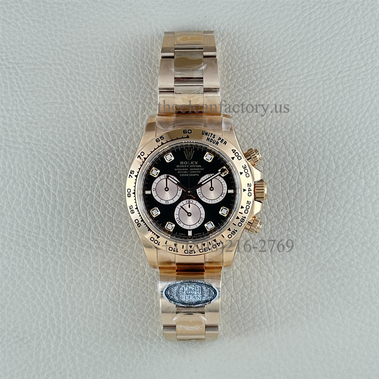 Clean Factory Rolex Daytona 126505-0002 Black Panda Dial Rose Gold Bezel Rose Gold wrapped Super Clone Chronograph waterproof Best replica 4131 Movement