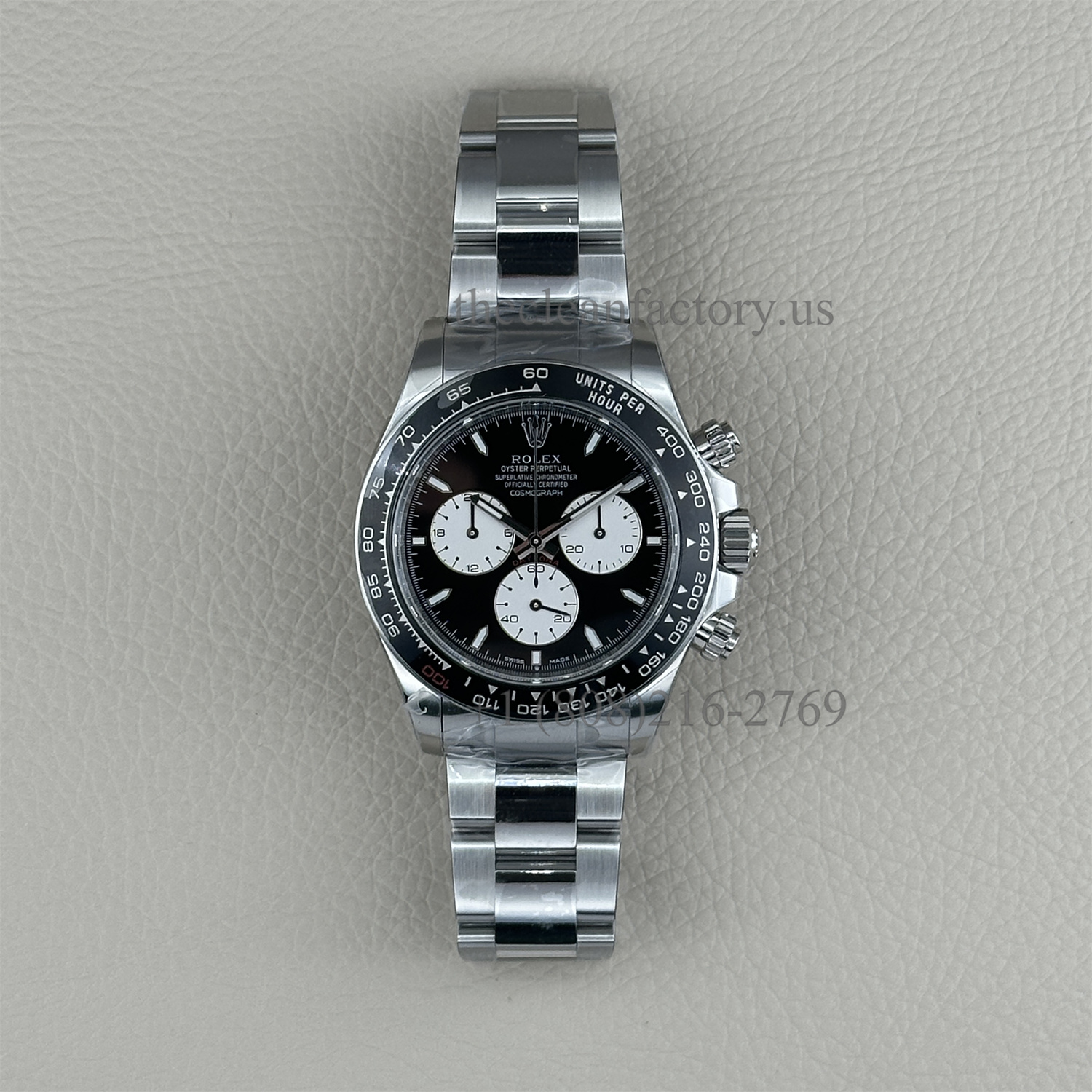 Clean Factory Rolex Daytona Le Mans 126529LN-0001 Black Panda Dial Black Ceramic Bezel Platinum wrapped Super Clone Chronograph waterproof Transparent Case Back Best replica 4132 Movement