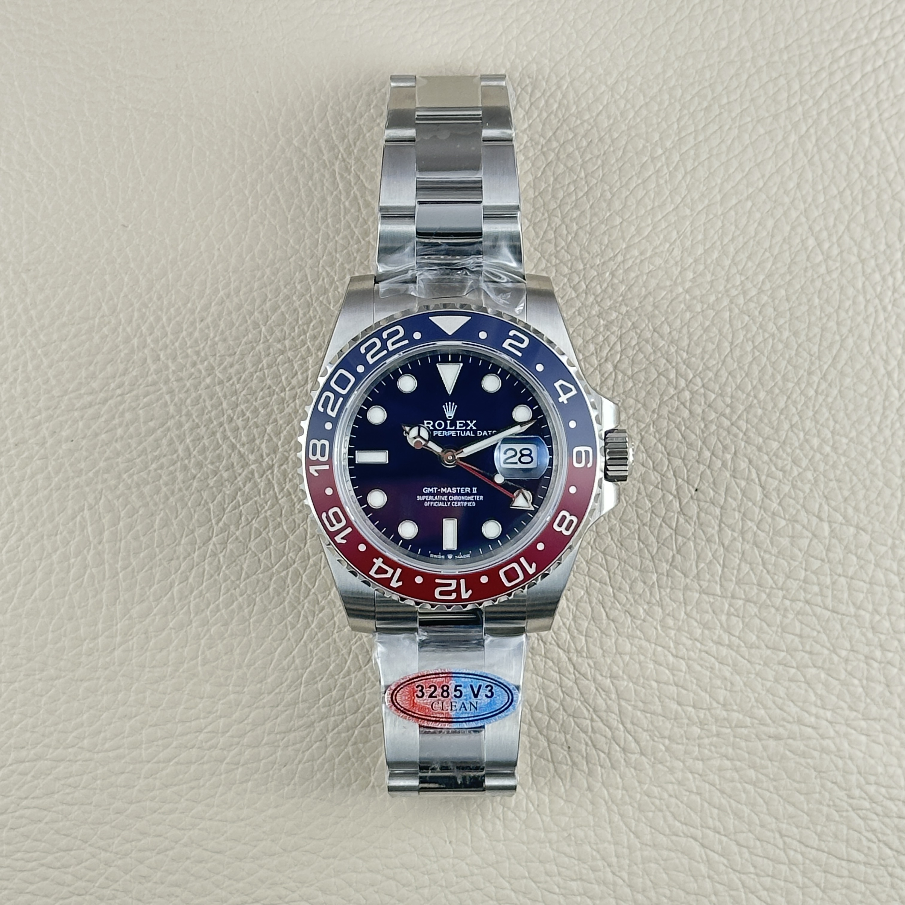 Clean factory Rolex GMT-Master II 126719BLRO-0003 Oyster Bracelet Pepsi Blue Red Ceramic Bezel Blue Dial Super Clone 3285 Movement