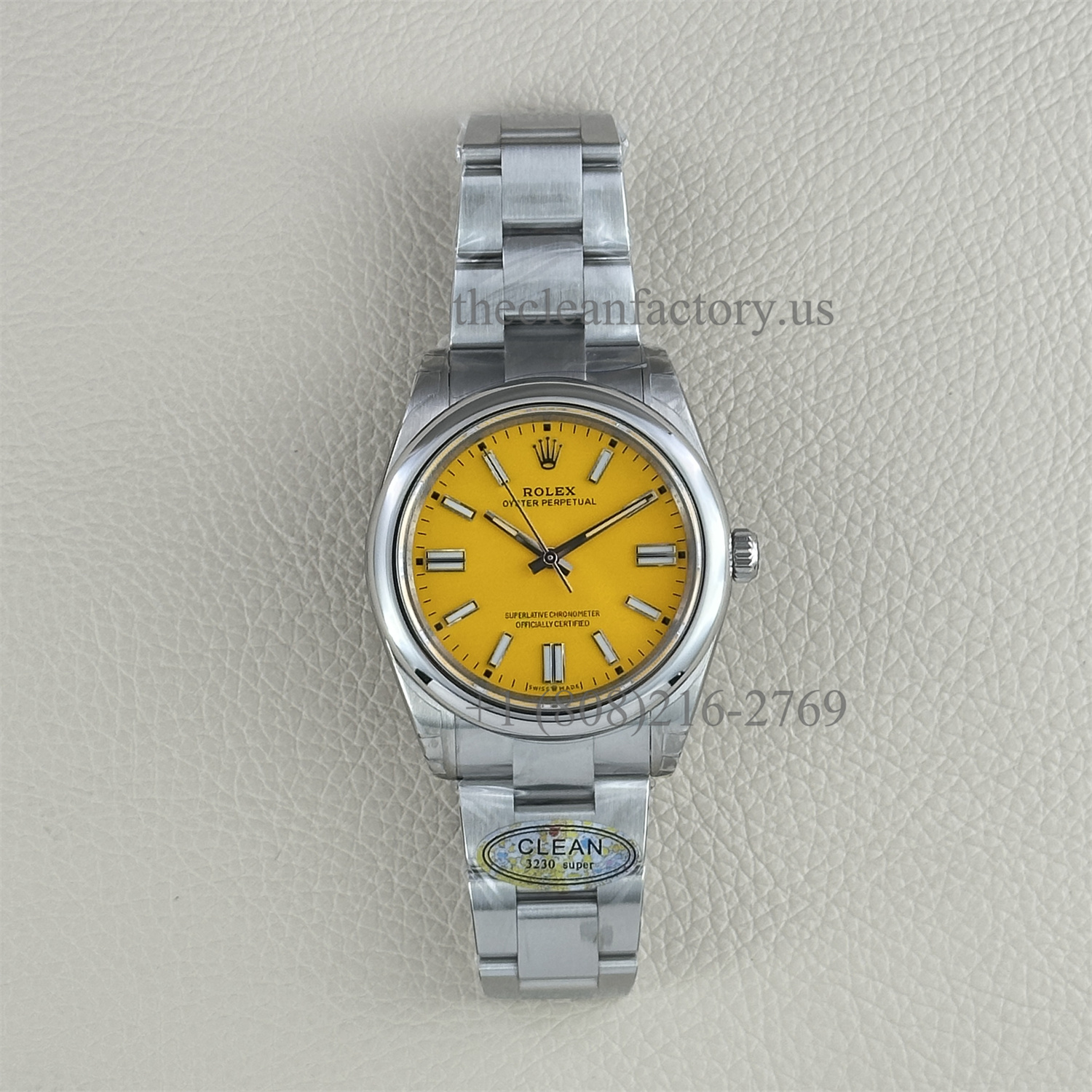 Clean Factory Rolex Oyster Perpetual 124300-0004 41mm Yellow Dial 904L Steel super clone 3230 Movement