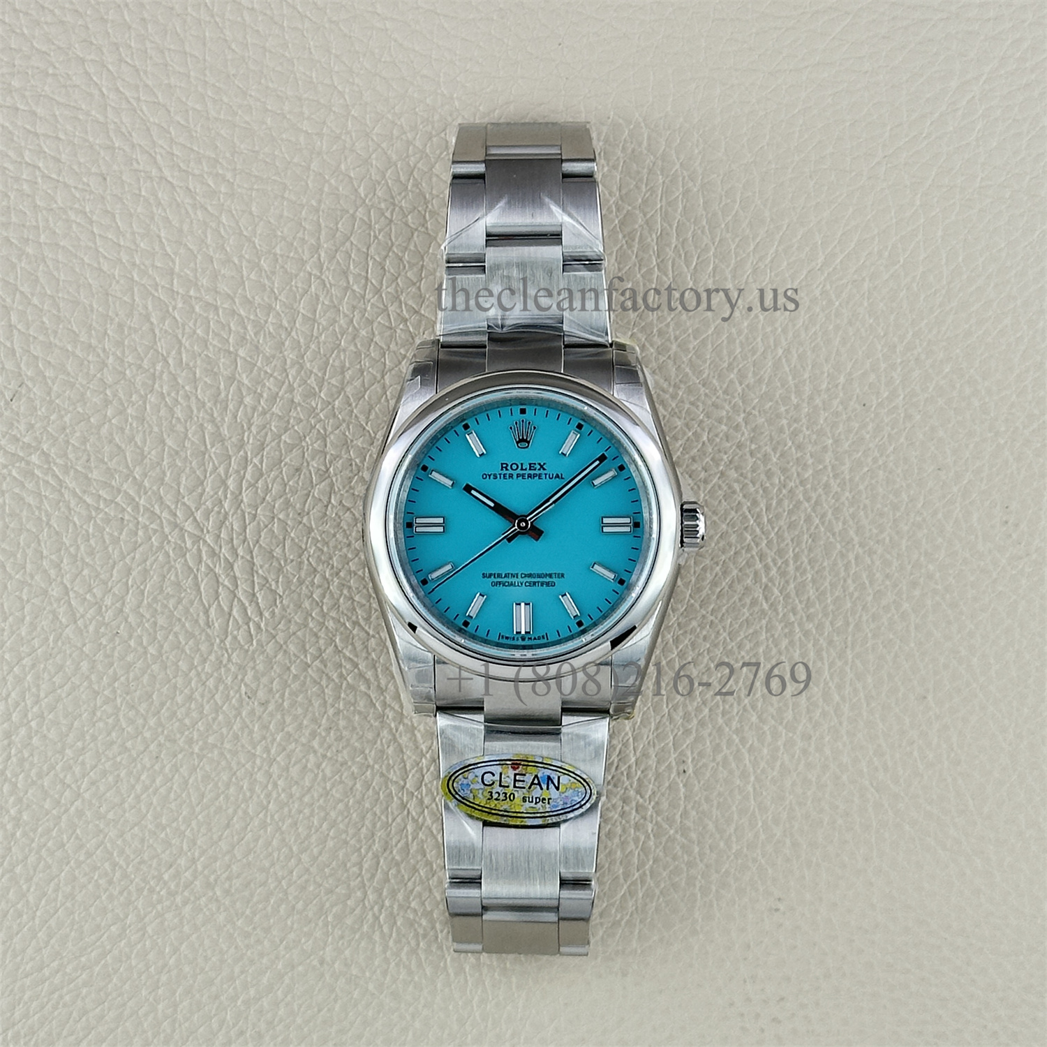 Clean Factory Rolex Oyster Perpetual 126000-0006 36mm Tiffany Dial 904L Steel super clone 3230 Movement