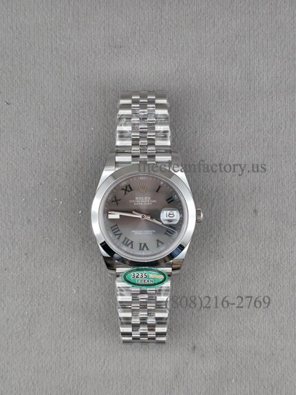 The Best Replica Rolex DateJust 41mm 126300-0014 Super Clone 3235 Movement Smooth Bezel Slate Grey Dial 904L Oystersteel Jubilee five-piece links Waterproof Clean factory Made