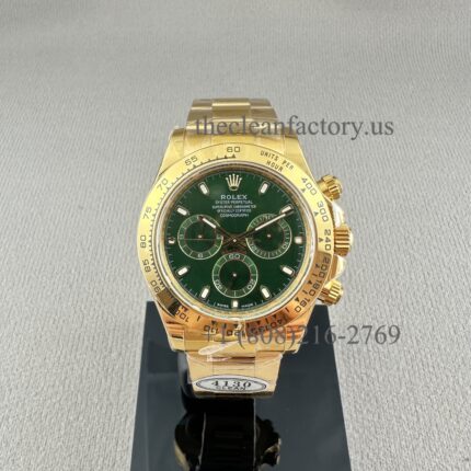 Clean Factory Rolex Daytona 116508-0013 Yellow gold case Green Index Dial with Red Accents Dial Real Yellow Gold Wrap Bracelet Swiss super clone 4130