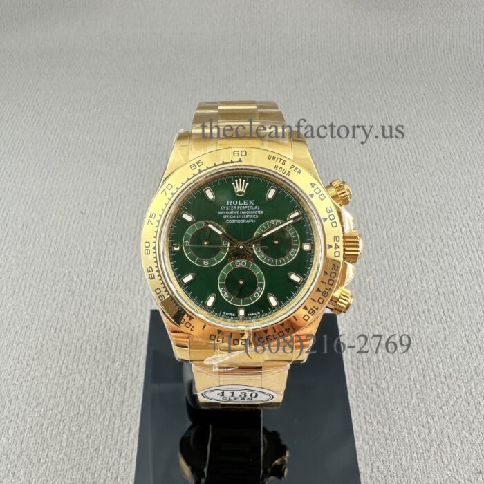 Clean Factory Rolex Daytona 116508-0013 Yellow gold case Green Index Dial with Red Accents Dial Real Yellow Gold Wrap Bracelet Swiss super clone 4130