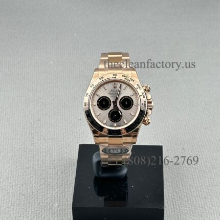 Clean Factory Rolex Daytona 126505-0003 Sundust & Black Index Dial Rose Gold Bezel Rose Gold wrapped Super Clone Chronograph waterproof Best replica 4131 Movement