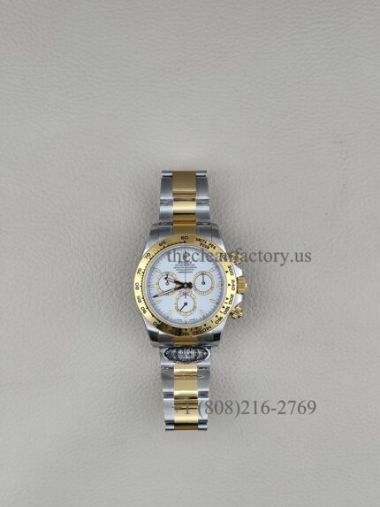 Clean Factory Rolex Daytona 126503-0001 White Index Dial Two-tone 18k Gold wrapped Super Clone Chronograph waterproof Best replica 4131 Movement