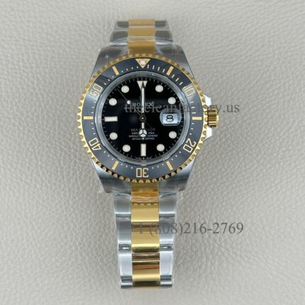Clean Factory Rolex Red Sea-Dweller 126603-0001 43mm Black Dial 2tone yellow gold Wrapped 904L Steel Ceramic Bezel Super Clone 3235 Movement