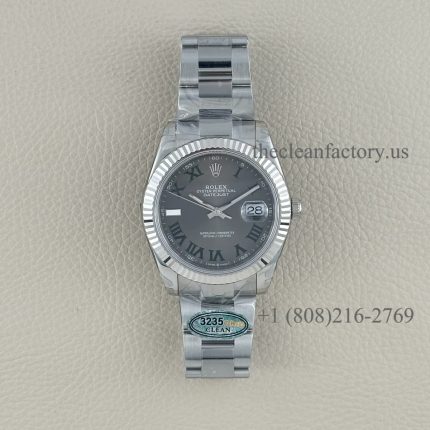 The Best Replica Rolex DateJust 41mm 904L Oystersteel 126334-0021 Super Clone 3235 Movement White Gold Wrap Fluted Bezel Slate Grey Dial Oyster three-piece links Waterproof Clean factory Made