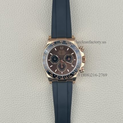 Clean Factory Rolex Daytona 126515LN-0010 Chocolate Brown Dial Oysterflex Rubber Strap Cerachrom Bezel Super Clone Chronograph waterproof Best replica 4131 Movement