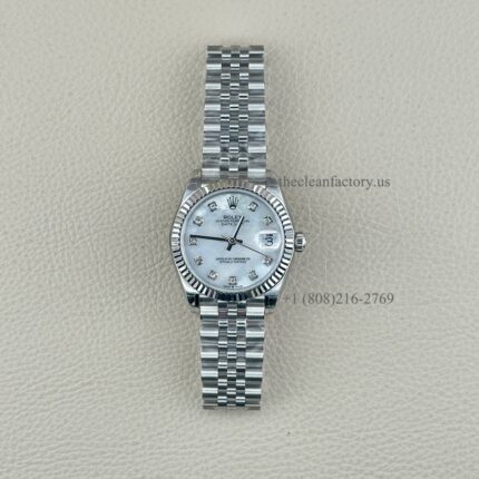 The Best Replica Rolex DateJust 31mm 278274-0006 White Mother of Pearl Diamond Dial Stainless Steel Jubilee Bracelet Women’s Watch Super Clone 2236 Movement